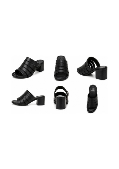 N Napa Shoe Np.1506.siyah.deri Terlik