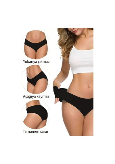 Trend 3 Adet Kadın Dikişsiz Lazer Kesim Esnek İz Yapmayan Külot S4 Opsiyonel