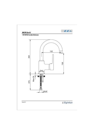 Eca Delta Banyo Lavabo Mutfak Batarya Seti 102102346 - 102108633 - 102108765 - Krom