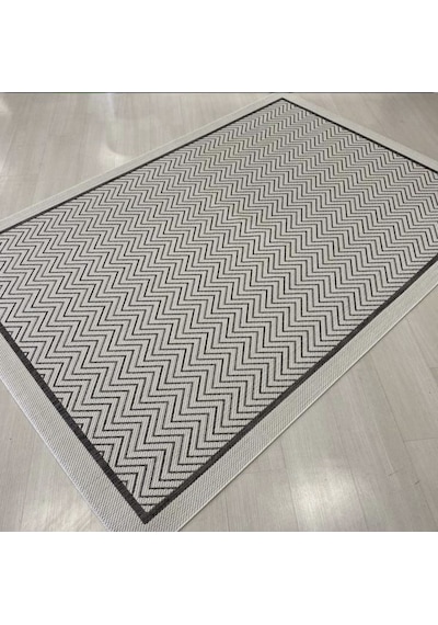 Elvey Home Jüt Sisal S9718 Gri Beyaz Kaymaz Taban Hasır Dokuma Yıkanabilir Yolluk Salon Koridor Mutfak Halısı Gri/beyaz