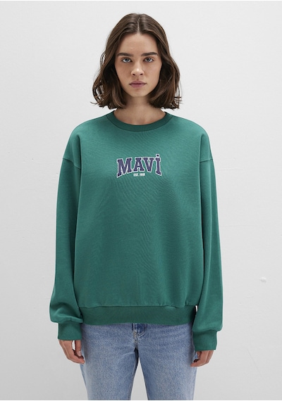 Mavi - Mavi Logo Baskılı Yeşil Sweatshirt 1s10372-71918 Yeşil