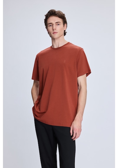 Hatemoğlu Bordo Regular Fit Bisiklet Yaka Pamuklu Triko Tişört 35102024c014 018 423595 Çok Renkli