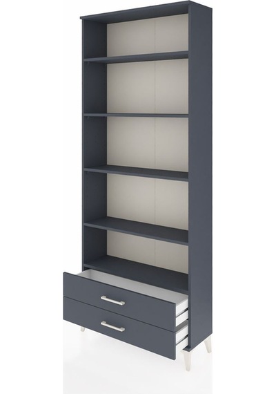 Arges Dolap 5 Raflı 2 Çekmeceli 88x30x221 Antrasit-antrasit Antrasit