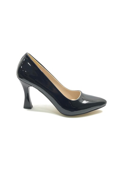 İremsu 8 Cm Topuklu Stiletto Kadın Ayakkabı Siyah-rugan