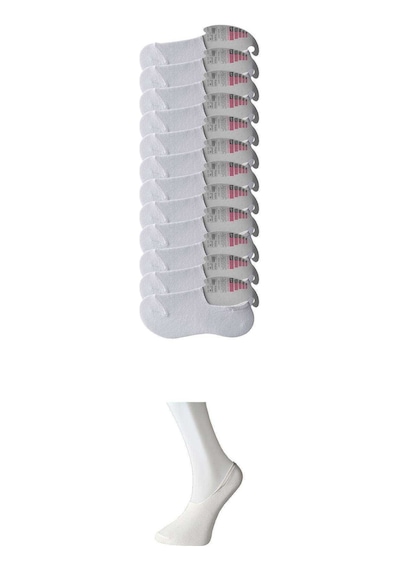 Royaleks Beyaz Kadın Babet Çorap 12 çift RYL-KBT12003 Çok Renkli