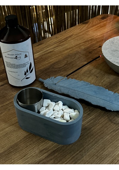 Dekoratif Bio-fire V1 Mavi Masaüstü Şömine + Tüy Tütsülük + 1 Lt Yakıt + 5 Adet Tütsü Çubuğu