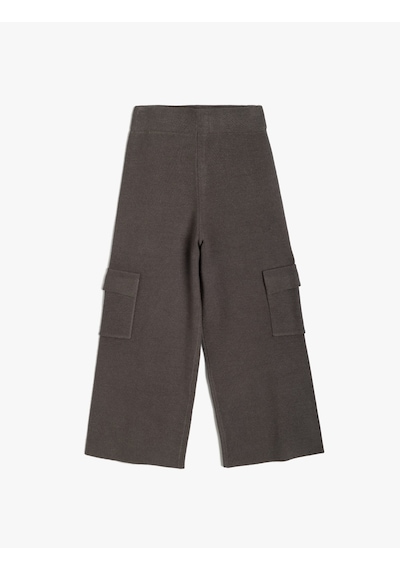 Koton Basic Bol Paça Pantolon Kargo Cep Detaylı Antrasit 5wkg40001at Antrasit