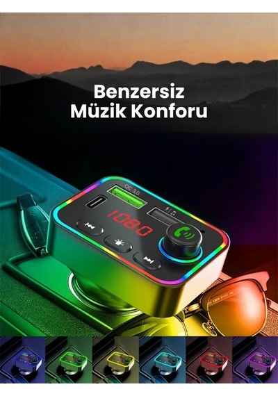 Bluetooth 5.3 Araç İçi Fm Transmitter Pd 25w Qc 3.0 Çift Usb Ekranlı Handsfree