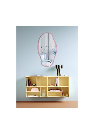 Ant Home Asimetrik 75x40 Cm Konsol Aynası, Dresuar Aynası, Tuvalet Aynası, Holl Aynası, Banyo Aynası Pembe