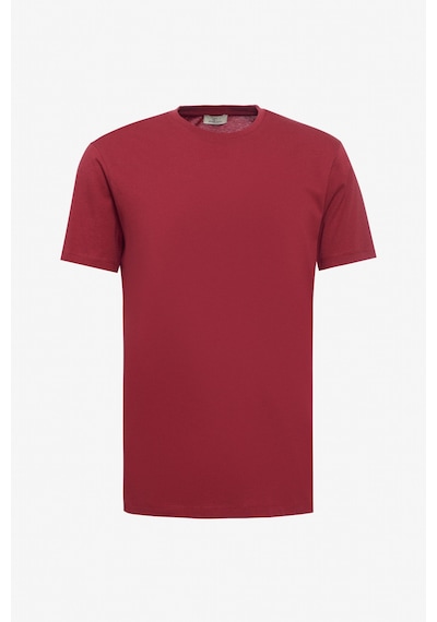 George Henry Pamuk Slim Fit Dar Kesim Bisiklet Yaka Tişört Bordo