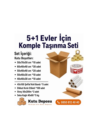 Maxi Xxl Taşınma Koli Seti 5+1 Evler İçin 1 Adet