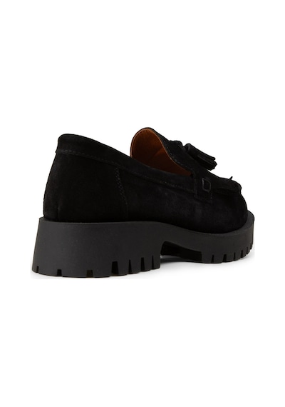 Deery Kadın Hakiki Süet Siyah Püsküllü Loafer - 02033zsyhc01 Siyah
