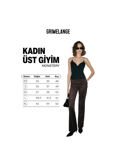 Grimelange Monstery Kadın Yumuşak Ve Esnek Kumaşlı Silikon Askılı Bluz Siyah Bluz Siyah