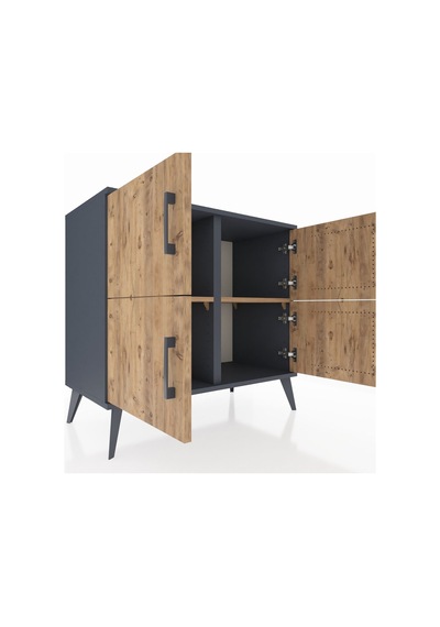 Hyperion Şifonyer 2 Raflı 4 Kapaklı 88x44x80 Antrasit-çam Çam Hyperion Şifonyer 2 Raflı 4 Kapaklı 88x44x80 Antrasit-çam Çam