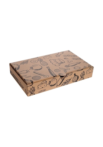 Mi x Baskılı Küçük Pide Kutusu 23 x 14 x 4 CM  500 Adet