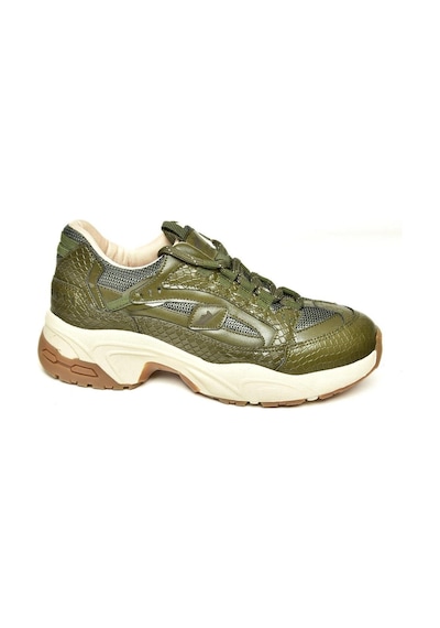 Fox Shoes U312414209 Yeşil Kalın Tabanlı Spor Ayakkabı Sneakers Yeşil-suni Deri Yeşil