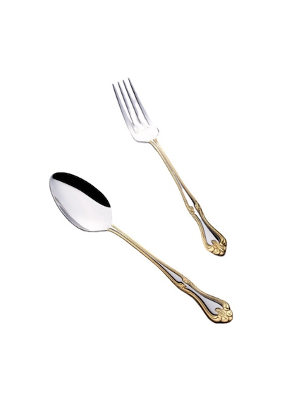 Nehir Lalezar Gold Altın Yemek Çatal - 12 Parça Yemek Çatalı Gri
