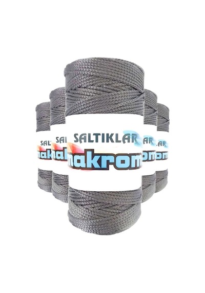 Ers 5 Adet Polyester Makrome İpi 423 Gri 100 Gr