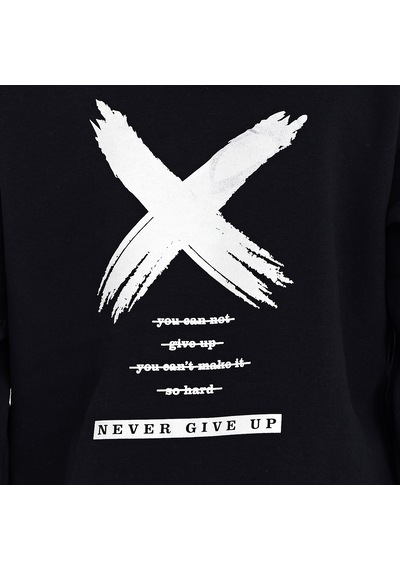The Crow NEVER Erkek  Siyah Sweatshirt