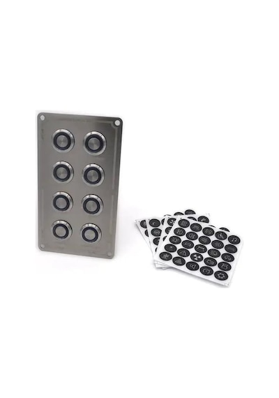 8'li Krom Switch Panel Sigortalı Mavi Korna Butonlu
