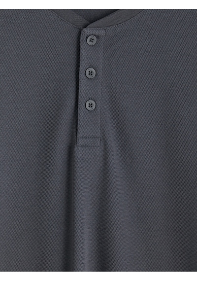 LC Waikiki Lc Waıkıkı Gri Henley Yaka Uzun Kollu Erkek Pijama Üst