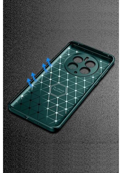 Realme 12 Pro Plus Uyumlu Kılıf Auto Focus Karbon Kapak - Koyu Yeşil
