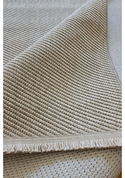 Leiva Home Lara 03 Bej Sisal İskandinav Modern Kaymaz Taban Yumuşak Özel Ölçü Salon Koridor Halısı 0160a-krem/gri