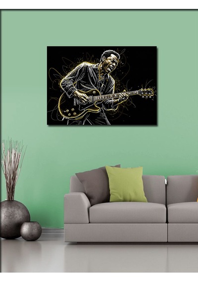 Kanvas Tablo Elektrikli Blues Gitarist