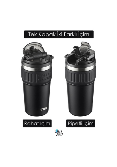 Tkk 630 Ml Özel Seri Çelik Mug Kahve Bardağı Pipetli/rahat İçim 6 Saat Sıcak/12 Saat Soğuk Termos -2023 630ml 001