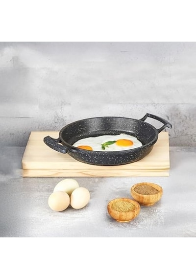 2&apos Li Granit Alüminyum Döküm Sahan Seti Yapışmaz Yumurta & Kızartma Tavası Granit Omlet Tavası 18cm + 20cm Eşit Isı Dağılımı Ve Dayanıklı 18cm 1 Adet Açık Bakır