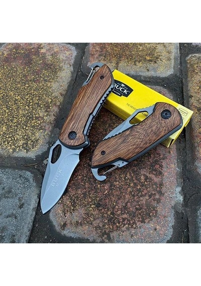 Buck Knives X74 Ahşap Kabze Kamp Çakısı Çok Renkli