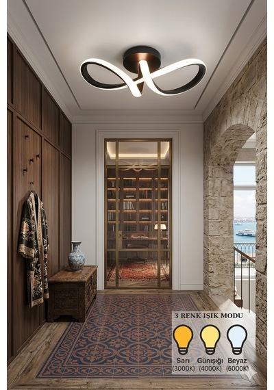 Düğüm Model Siyah Led Sarkıt Avize & Şık Ve Modern Tasarımıyla Salon , Antre Ve Hol Aydınlatma
