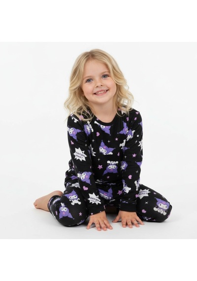 Kuromi Kız Çocuk Pijama Takımı Sıyah