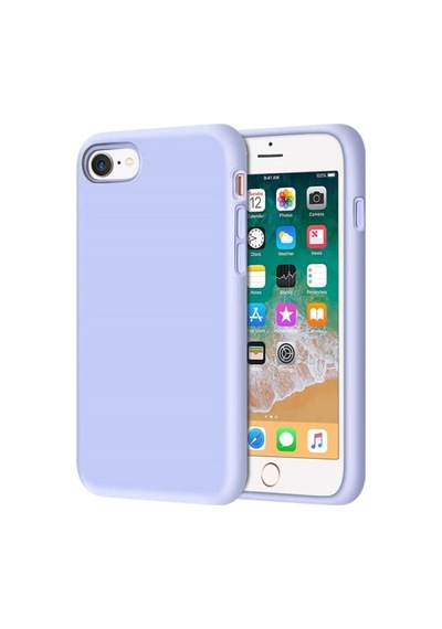 Apple Iphone 7 / 8 / Se 2020 Uyumlu Içi Kadife Lansman Silikon Telefon Kılıfı Lila