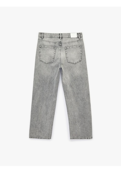 Koton Pamuklu Normal Bel Düğmeli Düz Paça Denim Pantolon - Straight Fit Jean Gri 6sal40218md Koton Pamuklu Normal Bel Düğmeli Düz Paça Denim Pantolon - Straight Fit Jean Gri 6sal40218md