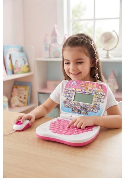 Tatlı Prensesler Eğitim Laptopum Türkçe İngilizce 100 Fonksiyonlu Eğitici Çocuk Laptopu
