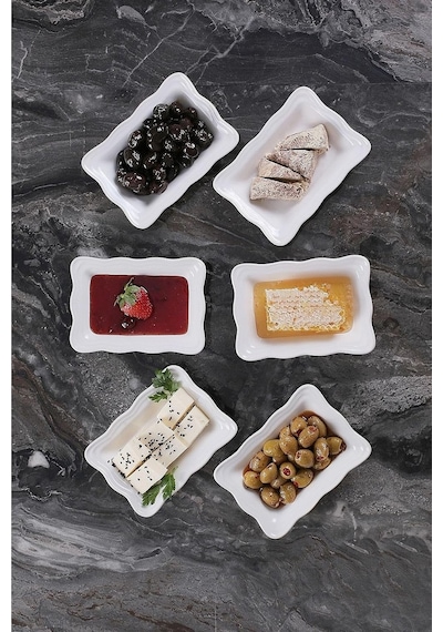 Şura Mutfak Porselen Kahvaltılık Tabak Seti, Modern Dikdörtgen, Beyaz, Dayanıklı, Kahvaltı Ve Özel Davetler İçin, 14x10 Cm, 6 Parça Çok Renkli Şura Mutfak Porselen Kahvaltılık Tabak Seti, Modern Dikdörtgen, Beyaz, Dayanıklı, Kahvaltı Ve Özel Davetler İçin, 14x10 Cm, 6 Parça Çok Renkli