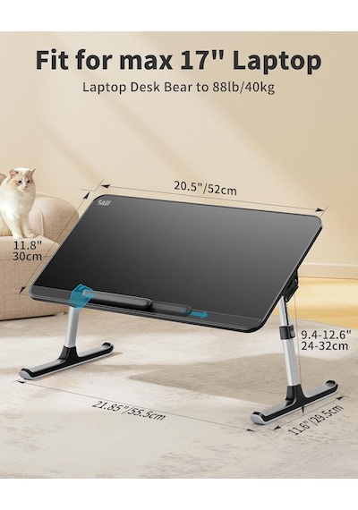 Bix Al30 Ayarlanabilir Laptop Standı Ergonomik Tasarım 17 İnç Uyumlu Taşınabilir Masa Siyah