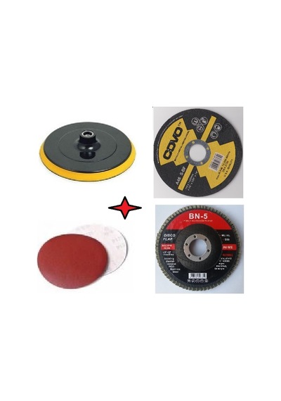 115 Lik Disk Cırt Taban Ve 2 Adet Cırt Disk Zımpara Kesici Disk