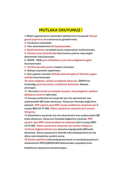 2027 YKS YDT İngilizce ÖSYM Çıkmış Soru Tıpkı Basım 10lu Deneme Paketi Türkiye Geneli Video Çözümlü