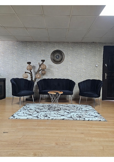 Zafir Papatya Çay Seti Koltuk Takımı Krom Sivriltme Ayak, Balkon, Salon, Ofis, Cafe Koltuk Takımı Siyah Zafir Papatya Çay Seti Koltuk Takımı Krom Sivriltme Ayak, Balkon, Salon, Ofis, Cafe Koltuk Takımı Siyah