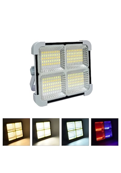 Cata Ct-4698 Solar Projektör 200w Şarjlı Led Projektör Ip65 3 Renk Modlu Dimmerli Işık