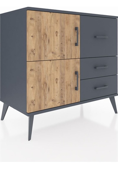 Hyperion Şifonyer Tek Raflı 3 Çekmeceli 2 Kapaklı 88x44x80 Antrasit-çam/antrasit Çam/antrasit Hyperion Şifonyer Tek Raflı 3 Çekmeceli 2 Kapaklı 88x44x80 Antrasit-çam/antrasit Çam/antrasit