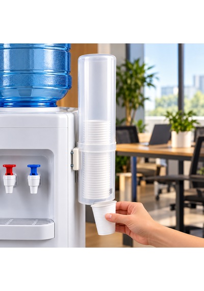 Şeffaf Sebil Bardaklığı 34 Cm 8,5 Cm Çap, Vidalı Montaj Aparatlı, Bpa İçermez