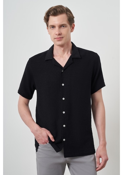 Morven Erkek Siyah Trend Keten Regular Fit Apaş Yaka Kısa Kol Gömlek 25ys004012001 Siyah Siyah Morven Erkek Siyah Trend Keten Regular Fit Apaş Yaka Kısa Kol Gömlek 25ys004012001 Siyah Siyah