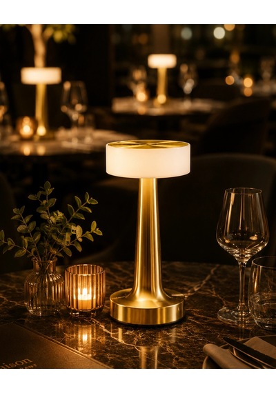 Şarjlı Gold Mantar Masa Lambası Dimmer Ayarlı Kablosuz Led Lamba Çok Renkli 49669871