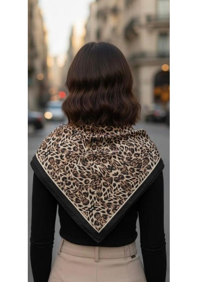Asil Benek Leo Desen 70 70cm Bandana/fular Çok Renkli