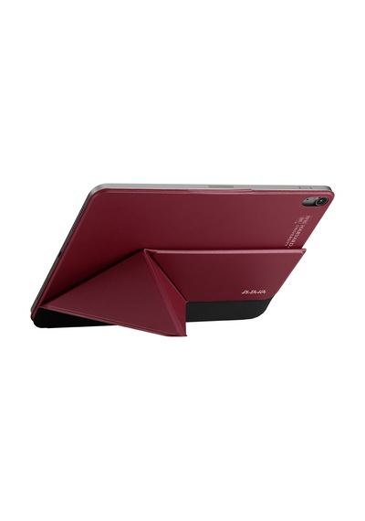İpad Air 13 2024 Uyumlu Pitaka Folio 3 Kalem Bölmeli Standlı Kılıf Kırmızı Kapaklı Kılıf