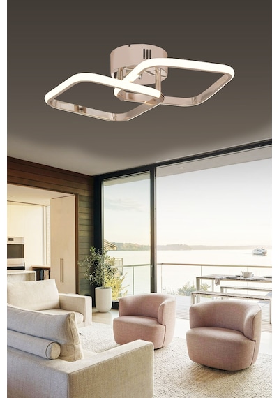 Pl 01 2 Model Gold 3 Renkli Salon Ve Oturma Odası İçin İdeal Alüminyum Avize, 45x10 Gold