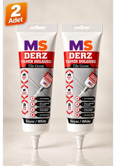 2 Adet Beyaz 380 Gr Hazır Derz Arası Tamir Dolgusu Fayans Seramik Mermer Yenileyici Yenileme Dolgu